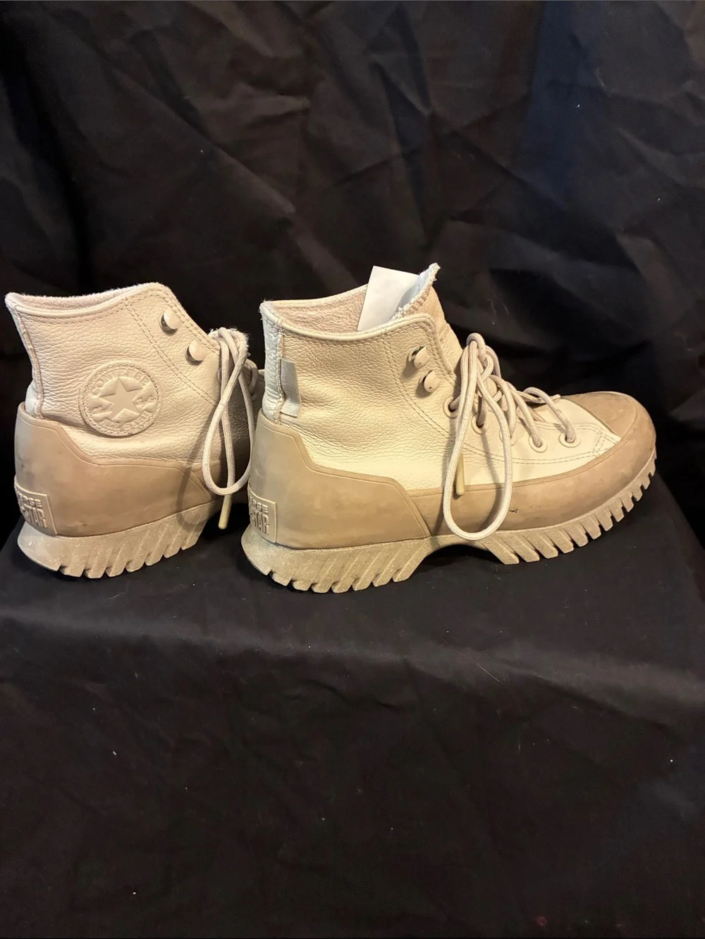 Converse Platform High-Top Sneakers in Beige